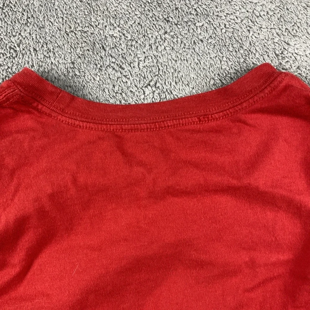Adidas Long‎ Sleeve T-Shirt Youth Boys Small Red Gray Striped Logo Regular Fit - Picture 11 of 12
